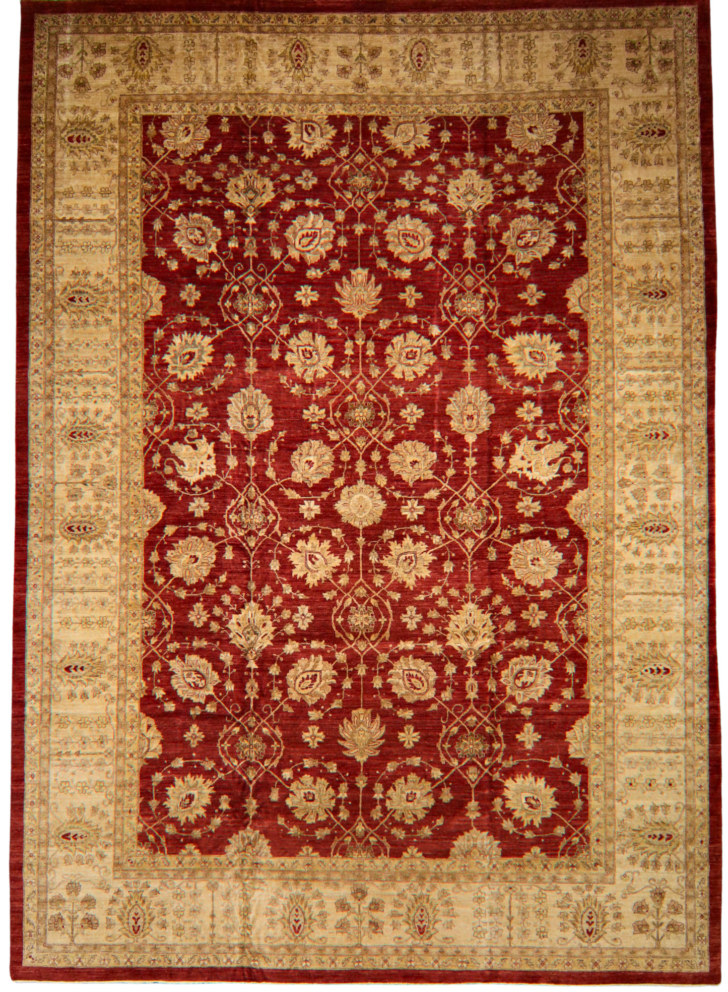 Imperial Crimson – Oversized Oushak Rug from Pakistan (12′4″ × 17′3″) - 1537