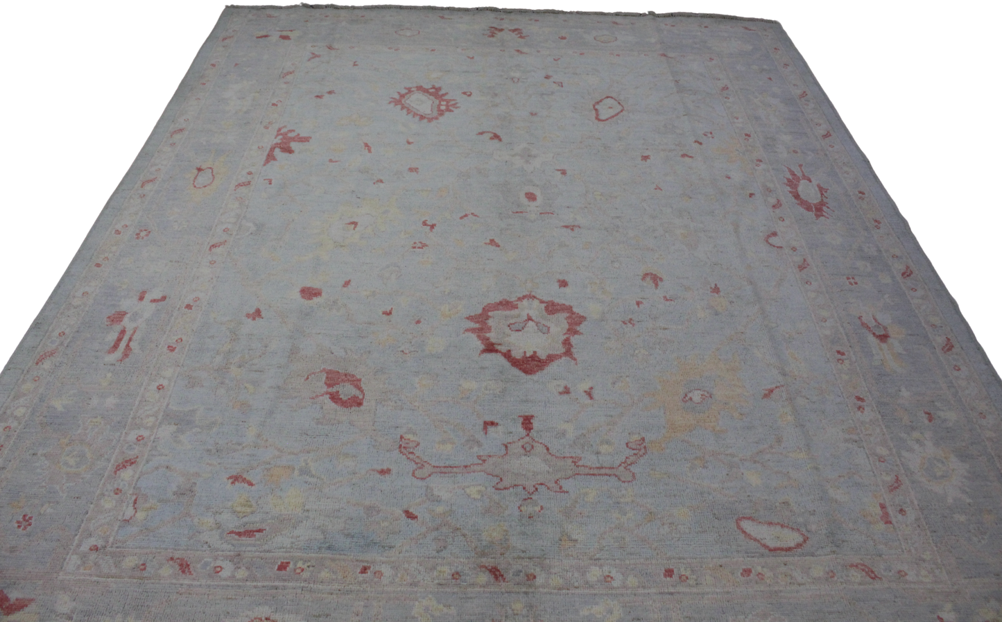 Whispers of Tradition - Hand-Knotted Oushak Rug from Afghanistan (7.11 × 9.11 ft) - 11