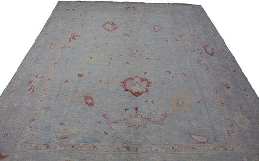 Whispers of Tradition - Hand-Knotted Oushak Rug from Afghanistan (7.11 × 9.11 ft) - 11