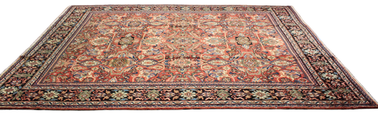 Majestic Repetition - Antique Mahal Rug from Persia (10.6 × 13.2 ft) - 1712