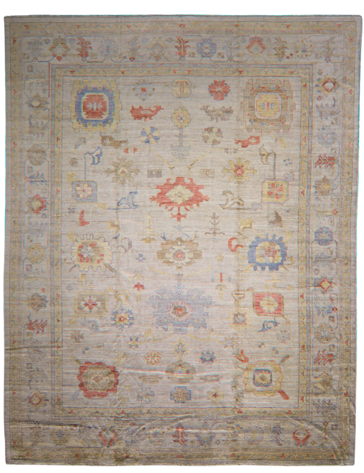 Abstract motif wool rugs coral and ivory rug
