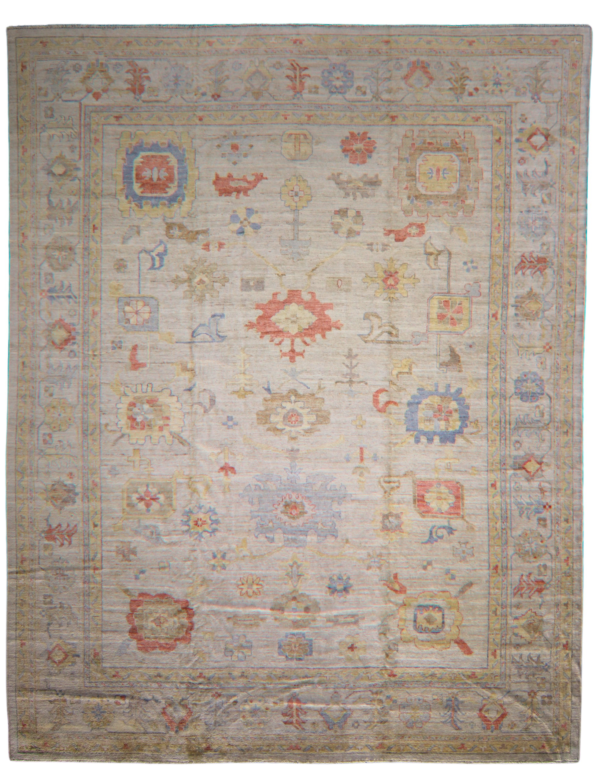 Abstract motif wool rugs coral and ivory rug