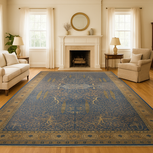 Imperial Garden - Antique Agra Rug from India (11.6 × 23.1 ft) - 1776