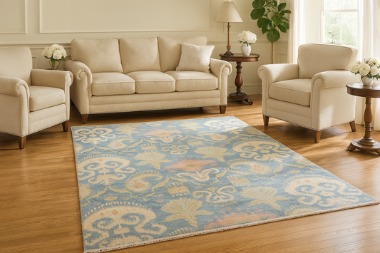 Jade Garden - Ikat Rug from Pakistan (6′ × 9′1″) - 2495