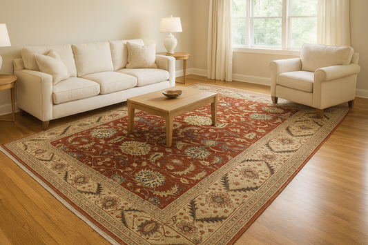 Hand-knotted Tabriz wool rug 10x13 for living room