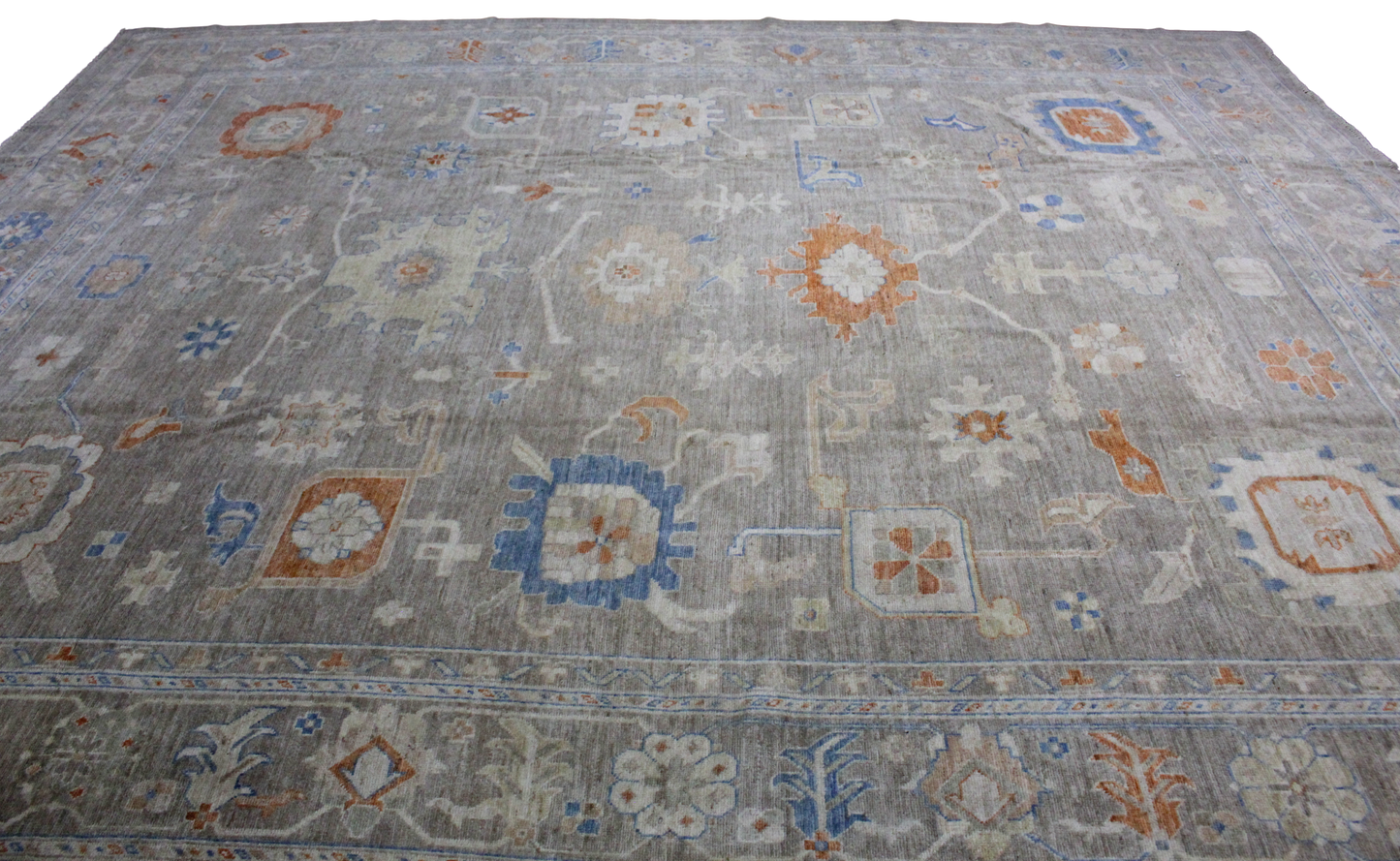 Bold Oushak rug for living room