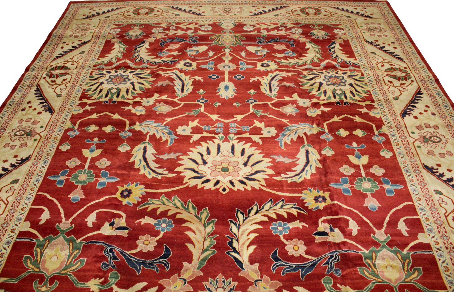 Luxury Egyptian Tabriz area rug in navy and jade