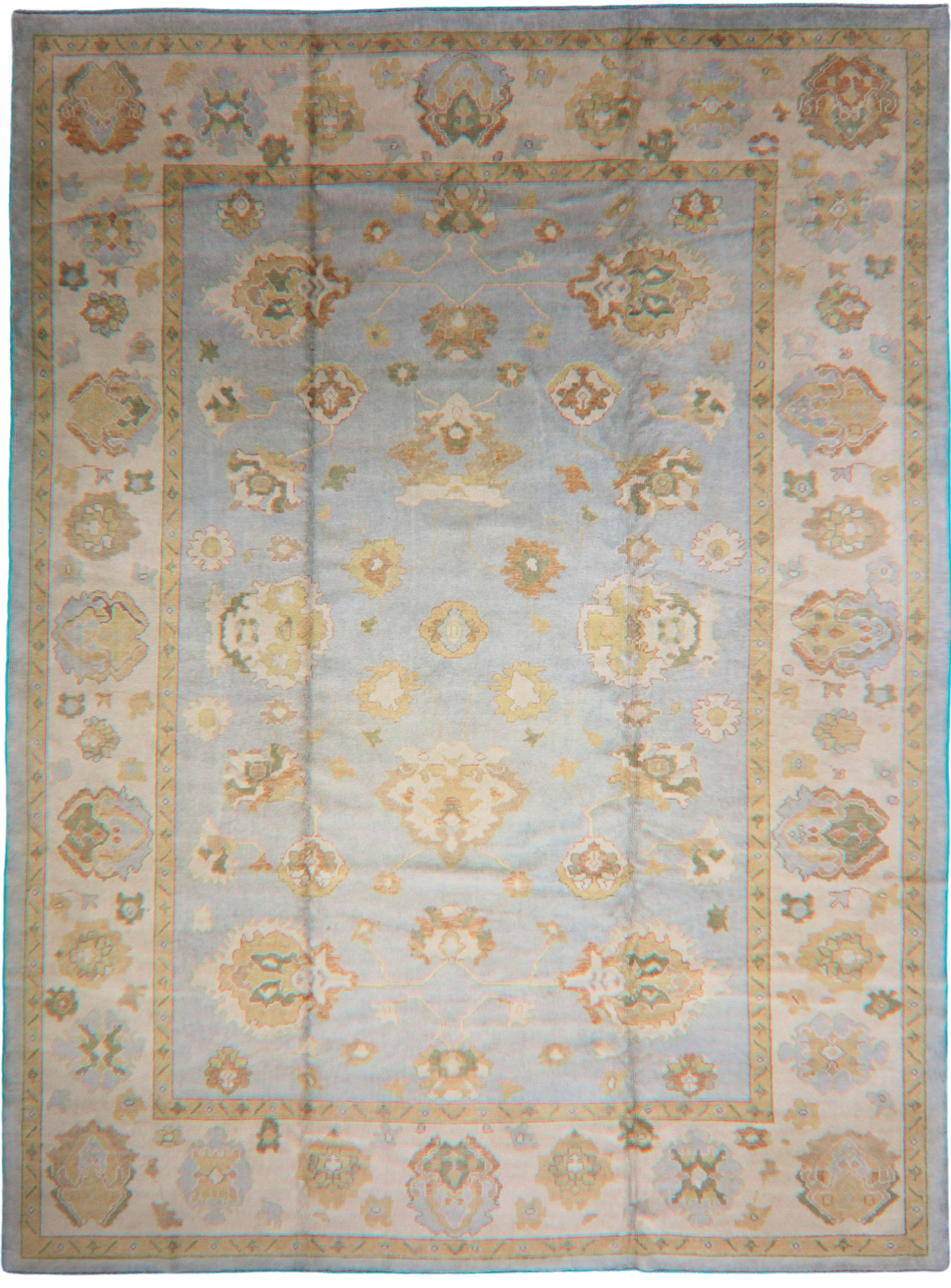 mist blue and ivory wool rugs