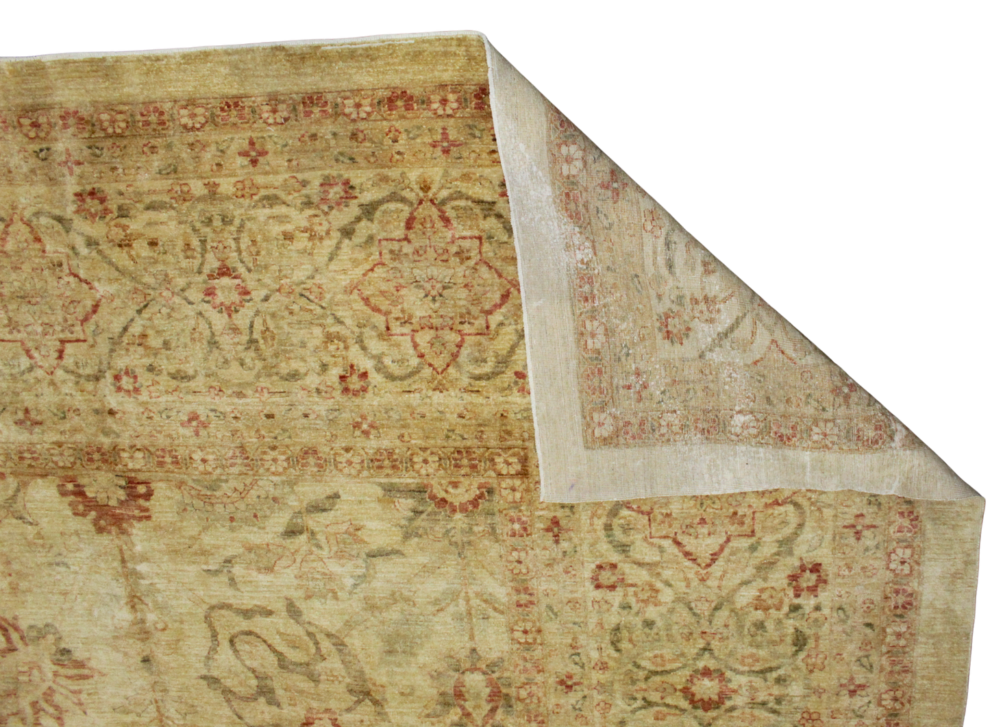 Golden Oushak wool rug