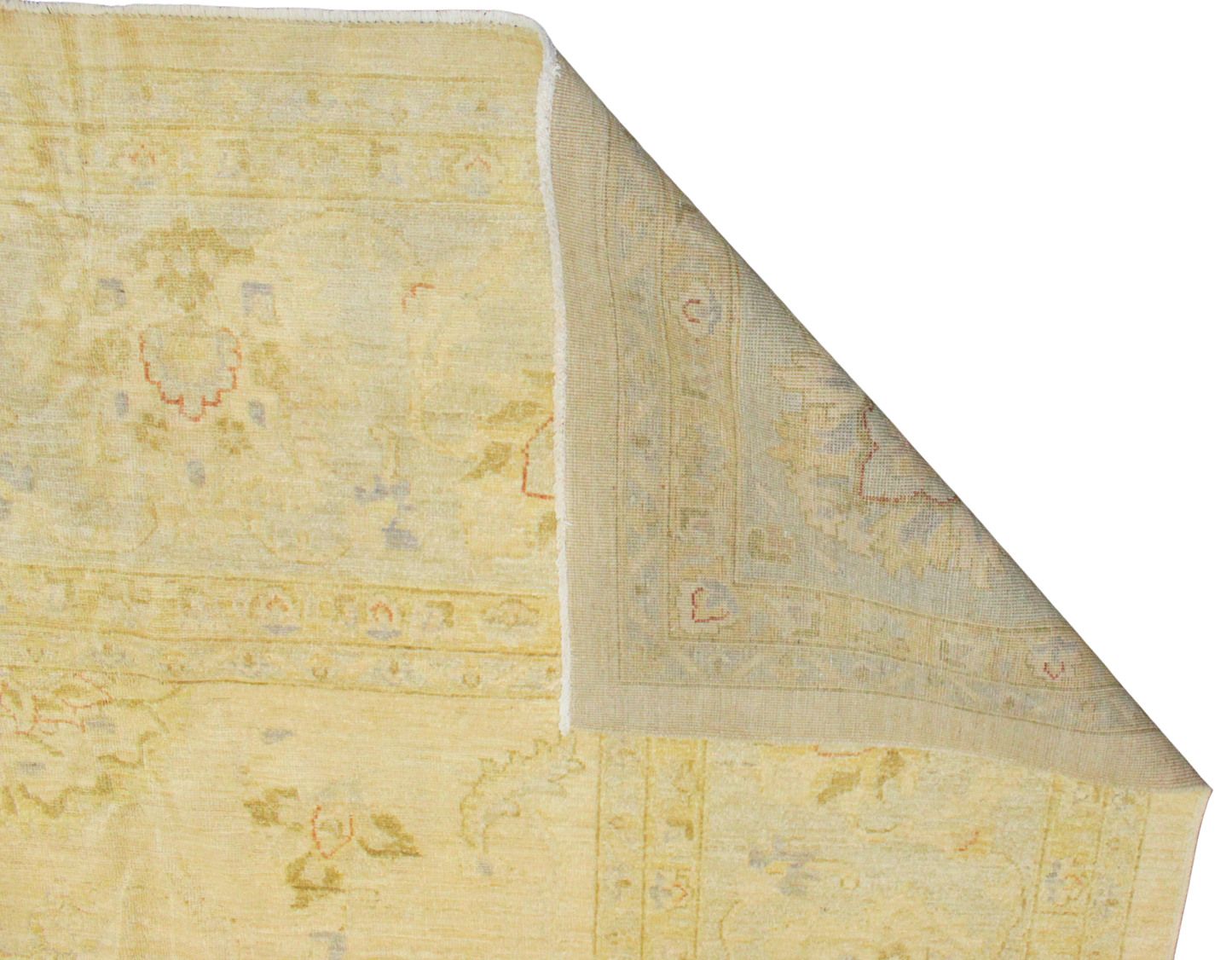 Pakistani Oushak rug with scrolling vine pattern