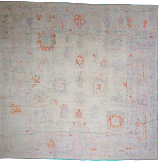Neutral Afghan Oushak rug
