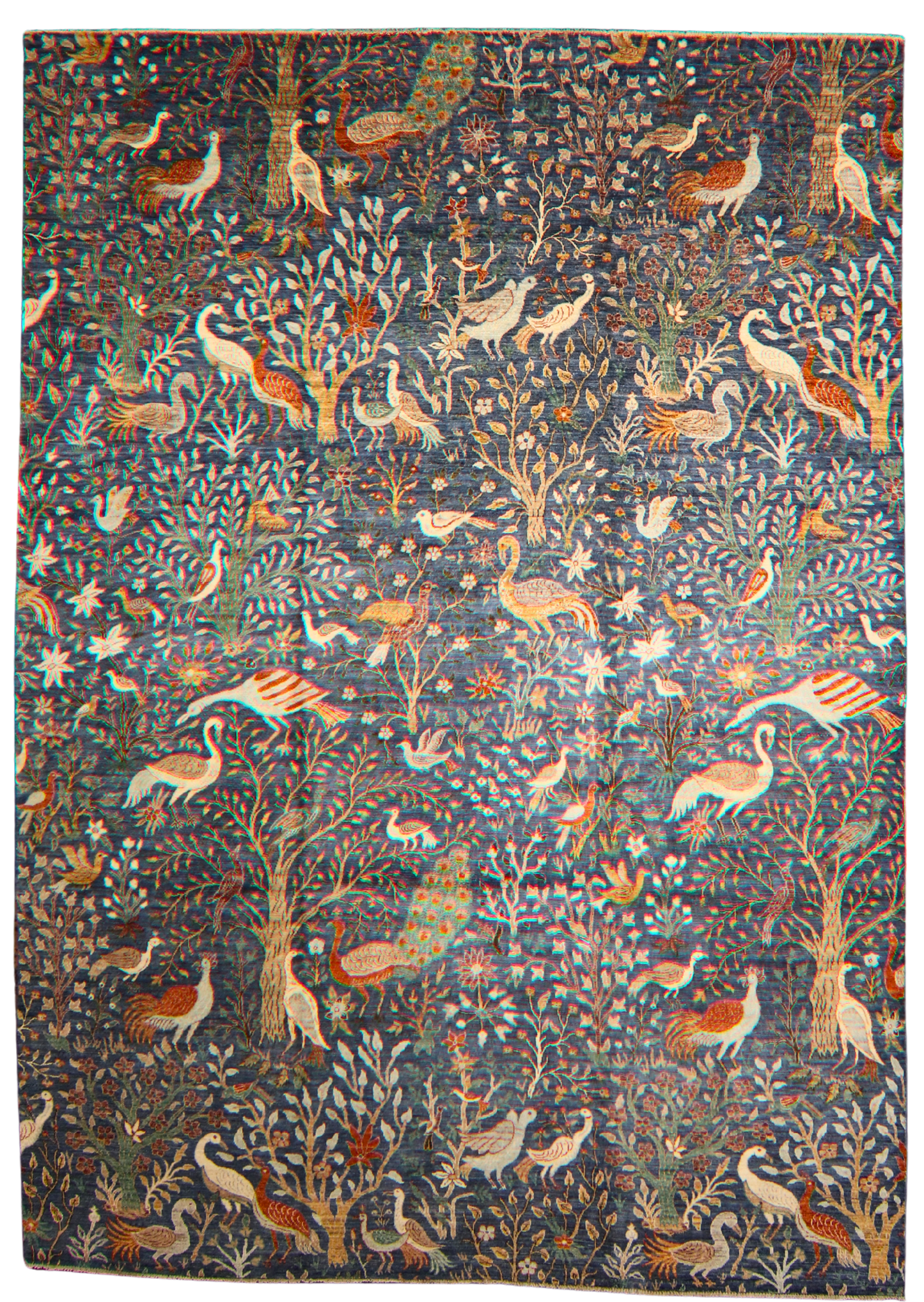 The Aviary Garden - Hand-Knotted Afghan Rug (10 × 14.1 ft) - 2765