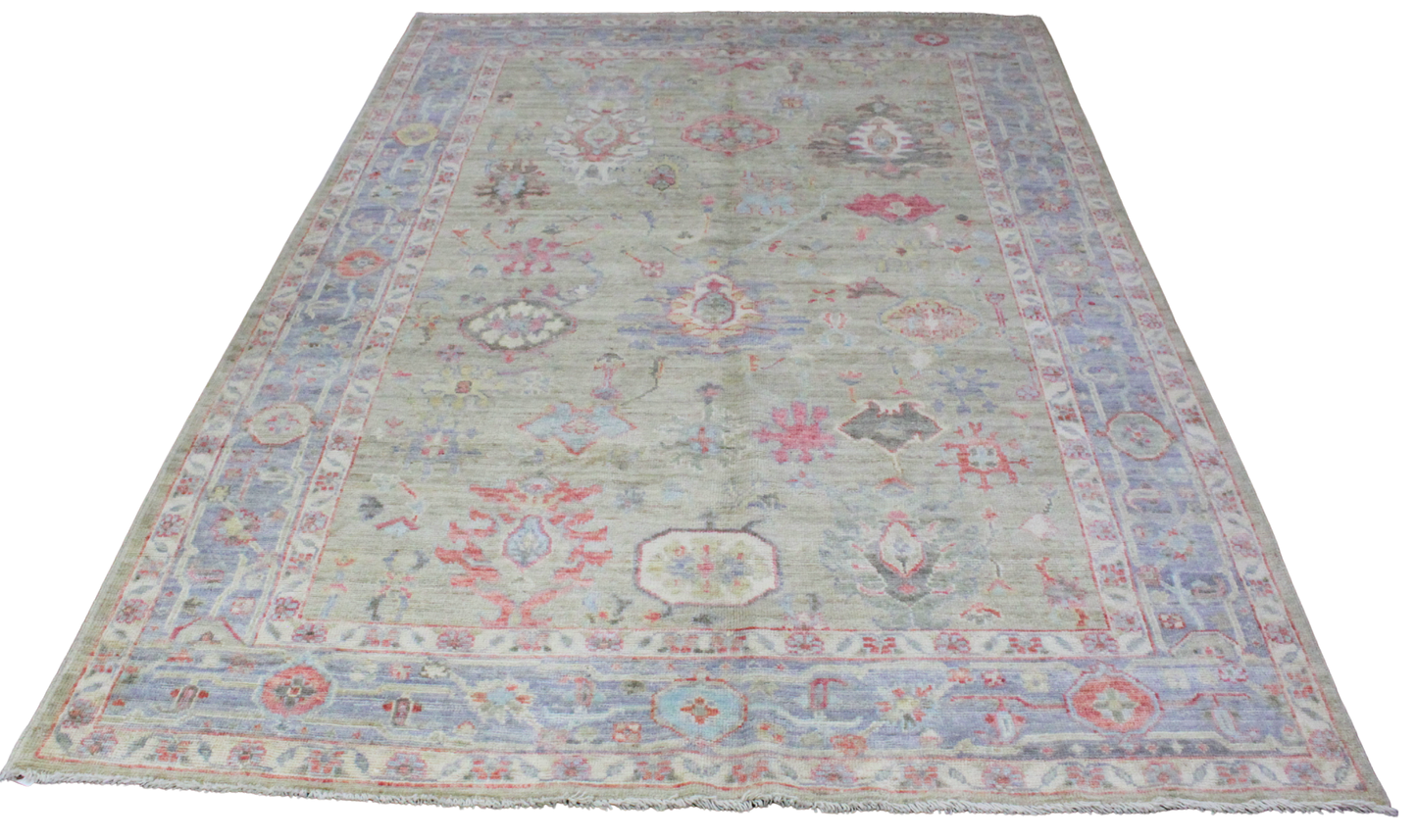 Faded Grandeur - Hand-Knotted Oushak Rug from Afghanistan (5.8 × 8.10 ft) - 13