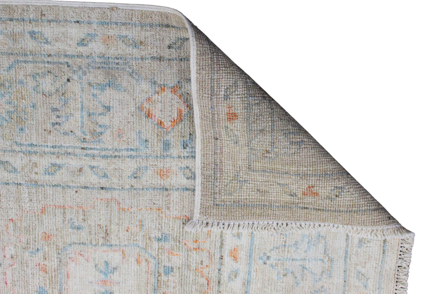 Worn Whisper - Hand-Knotted Oushak Rug from Afghanistan (6 × 8.8 ft) - 37