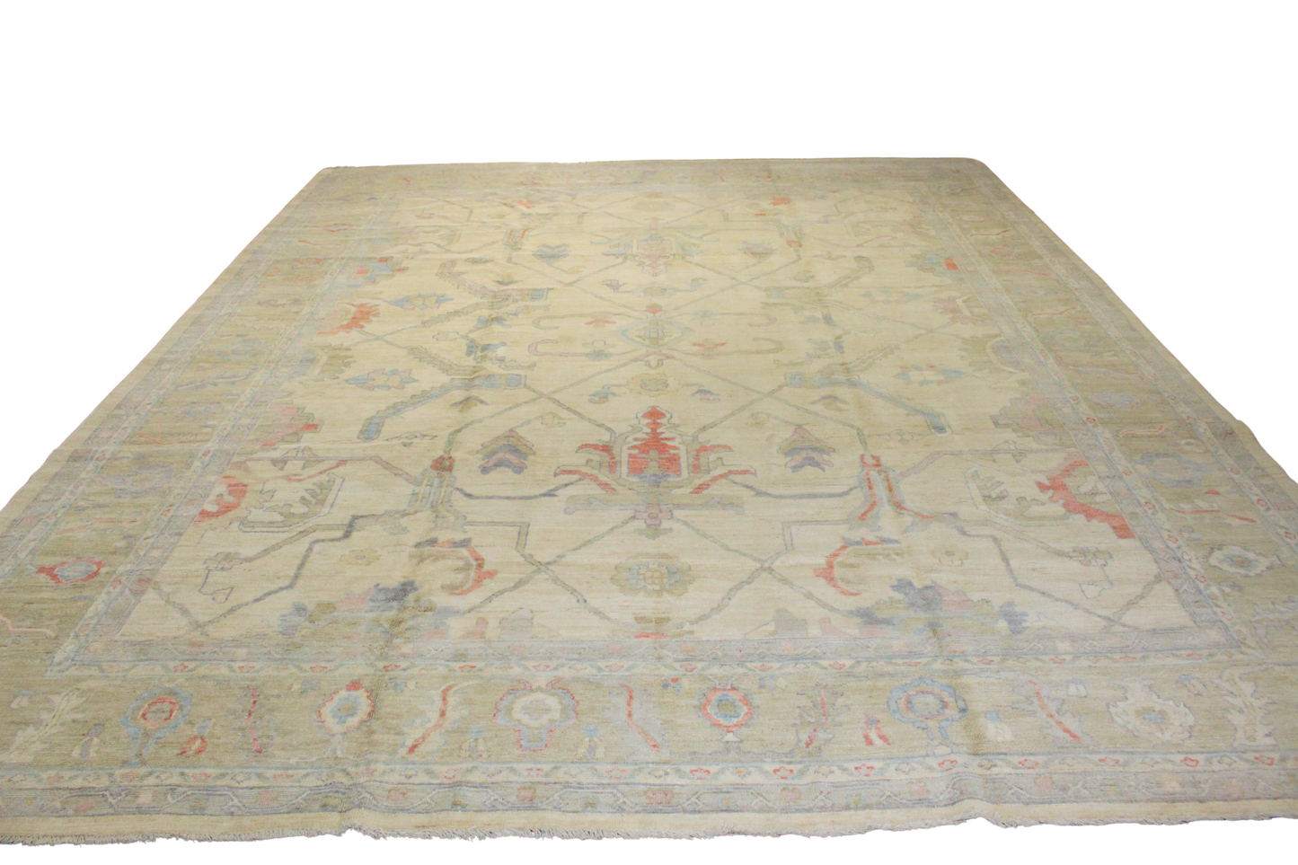 Timeless Geometry - Light-Filled Afghan Oushak (12′1″ × 14′7″) - 2811