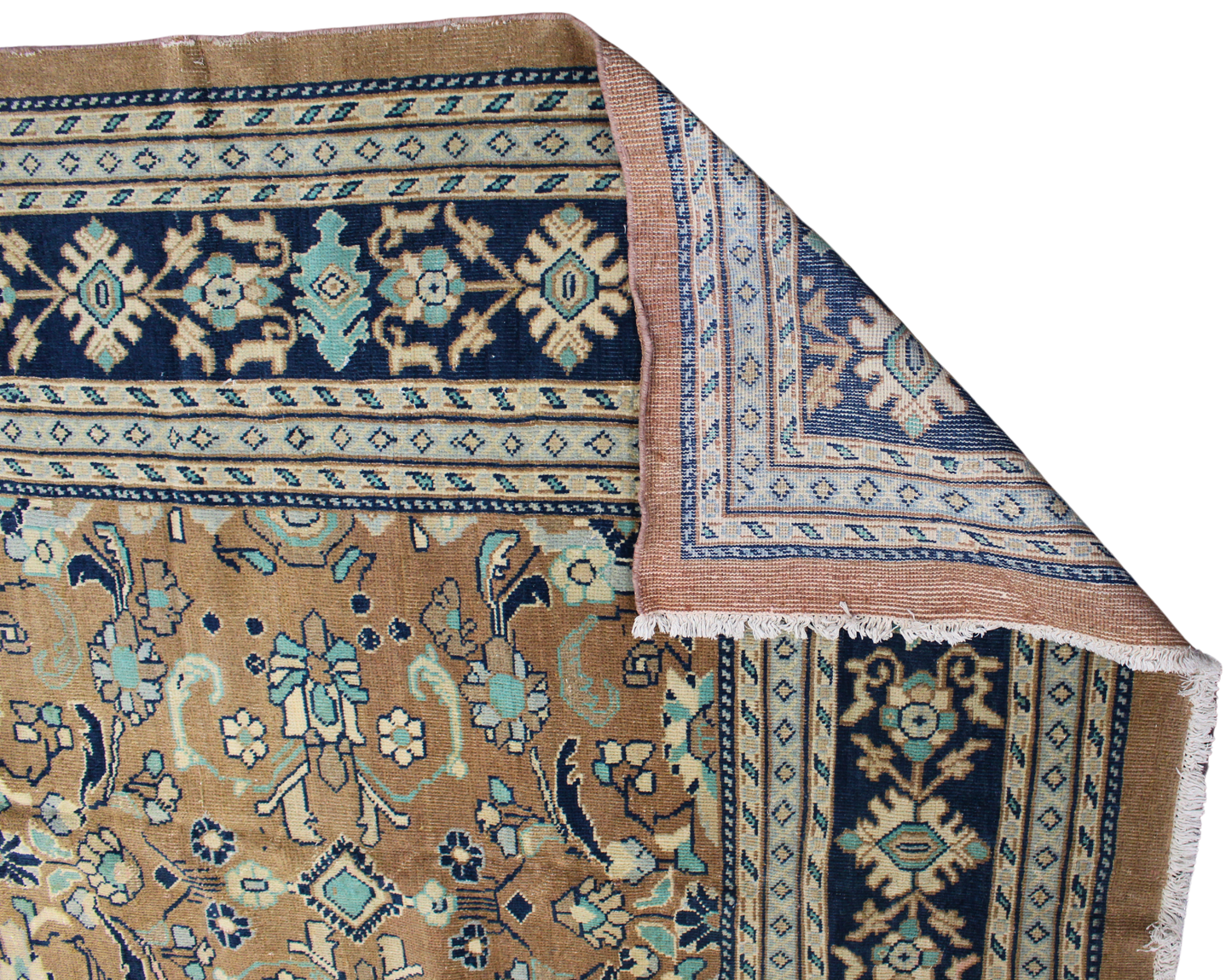 Whispers of Earth and Sky - Antique Mahal Rug from Persia (9.11 × 10.7 ft) - 1626