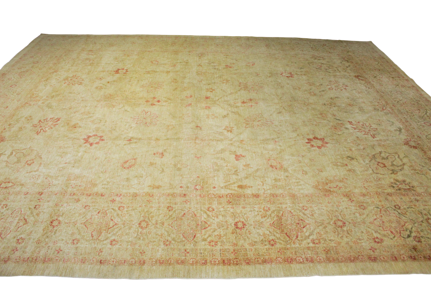 Golden Garden - Oversized Afghan Oushak Rug (12′7″ × 16′) - 1532