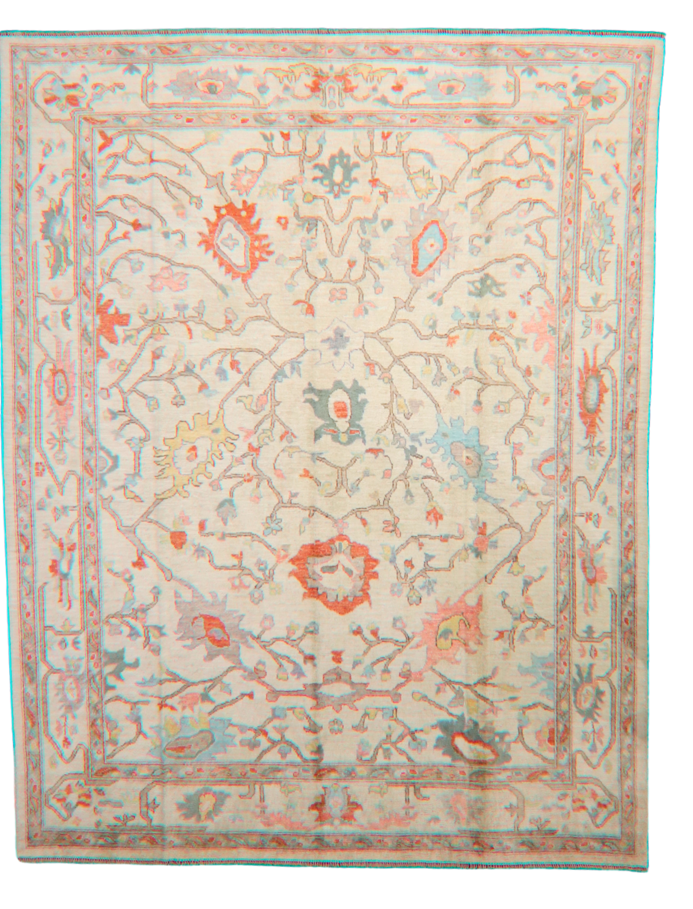 Sunwashed Bloom - Oushak Afghan Rug (7.11 × 10.2 ft) - 4