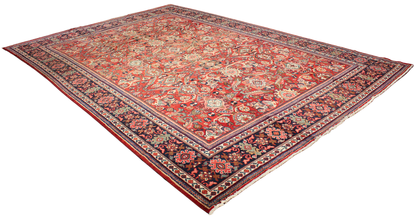 Architectural Rhythm - Antique Mahal Rug from Persia (10.9 × 15.7 ft) - 1737