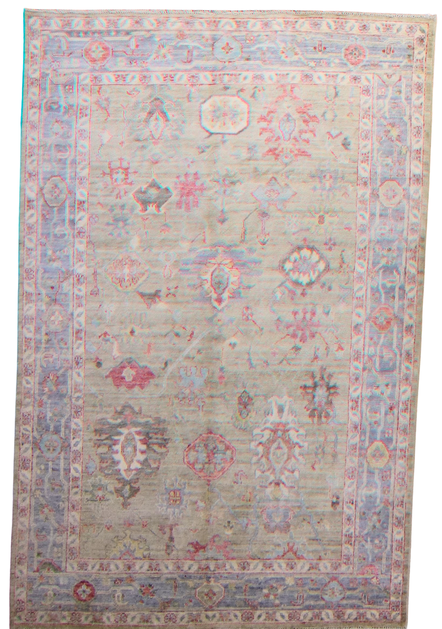 Faded Grandeur - Hand-Knotted Oushak Rug from Afghanistan (5.8 × 8.10 ft) - 13
