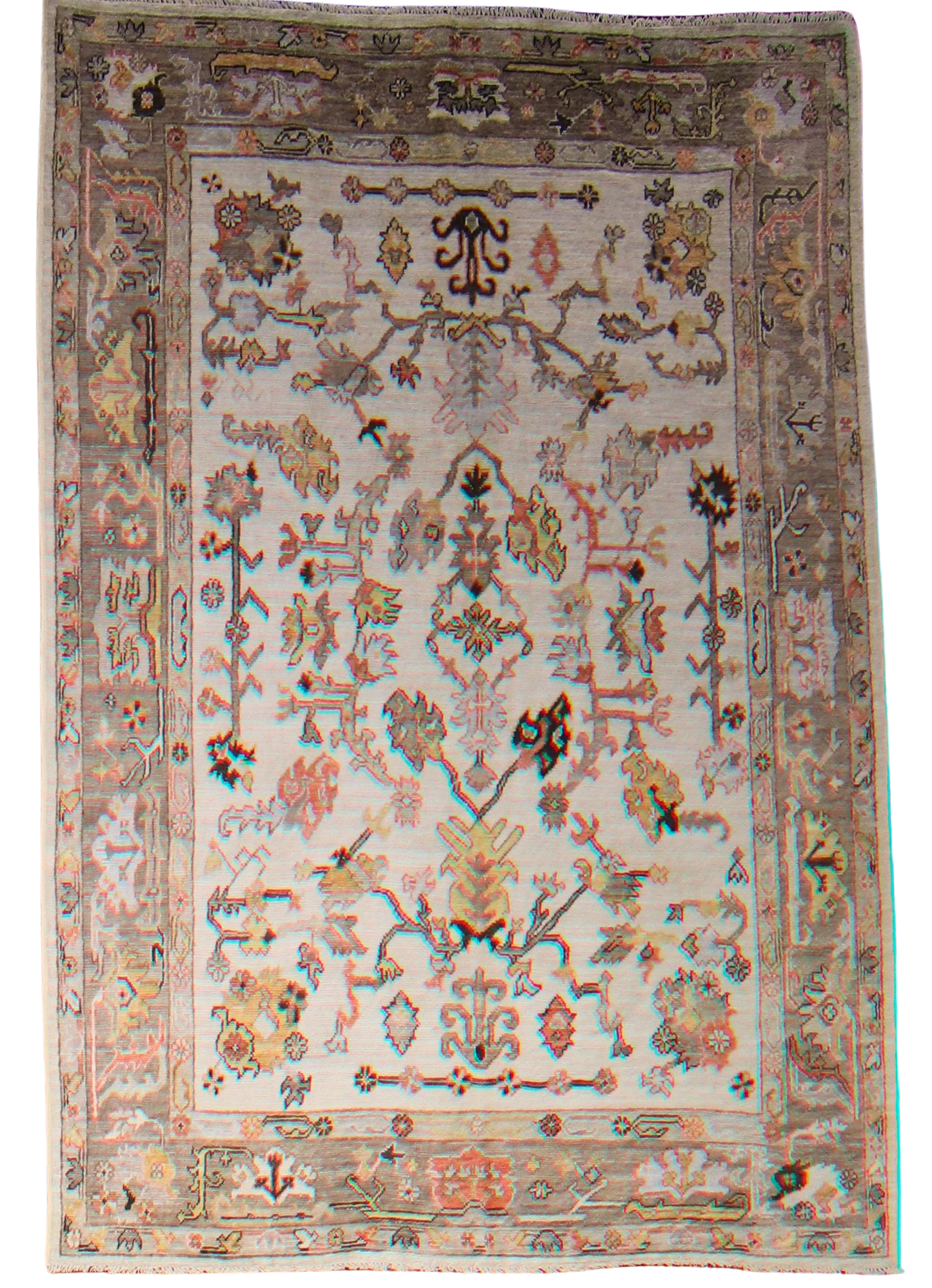 Botanical Rhythm - Hand-Knotted Oushak Rug from Afghanistan (5.10 × 8.8 ft) - 34