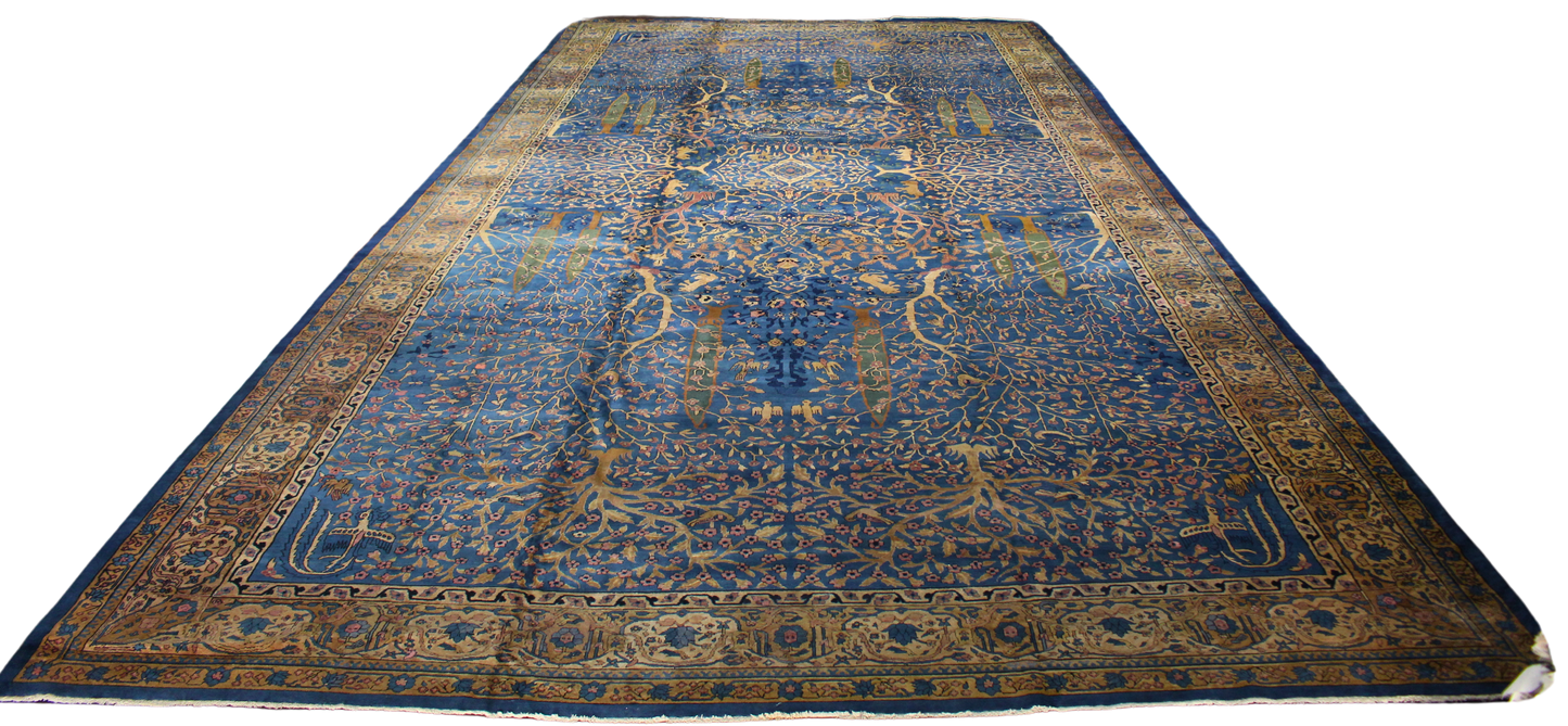 Imperial Garden - Antique Agra Rug from India (11.6 × 23.1 ft) - 1776