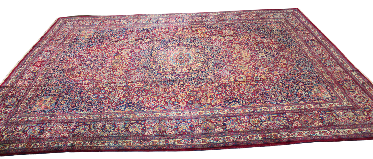 Regal Flourish - Mashad Rug from Persia (11.9 × 16.2 ft) - 1755