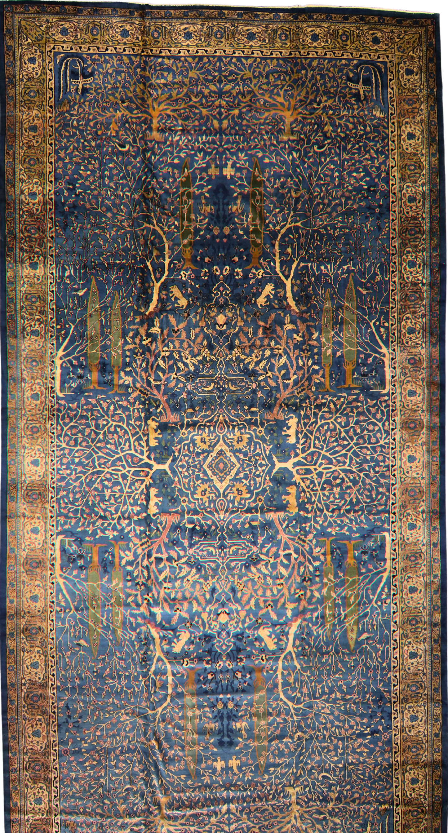 Imperial Garden - Antique Agra Rug from India (11.6 × 23.1 ft) - 1776