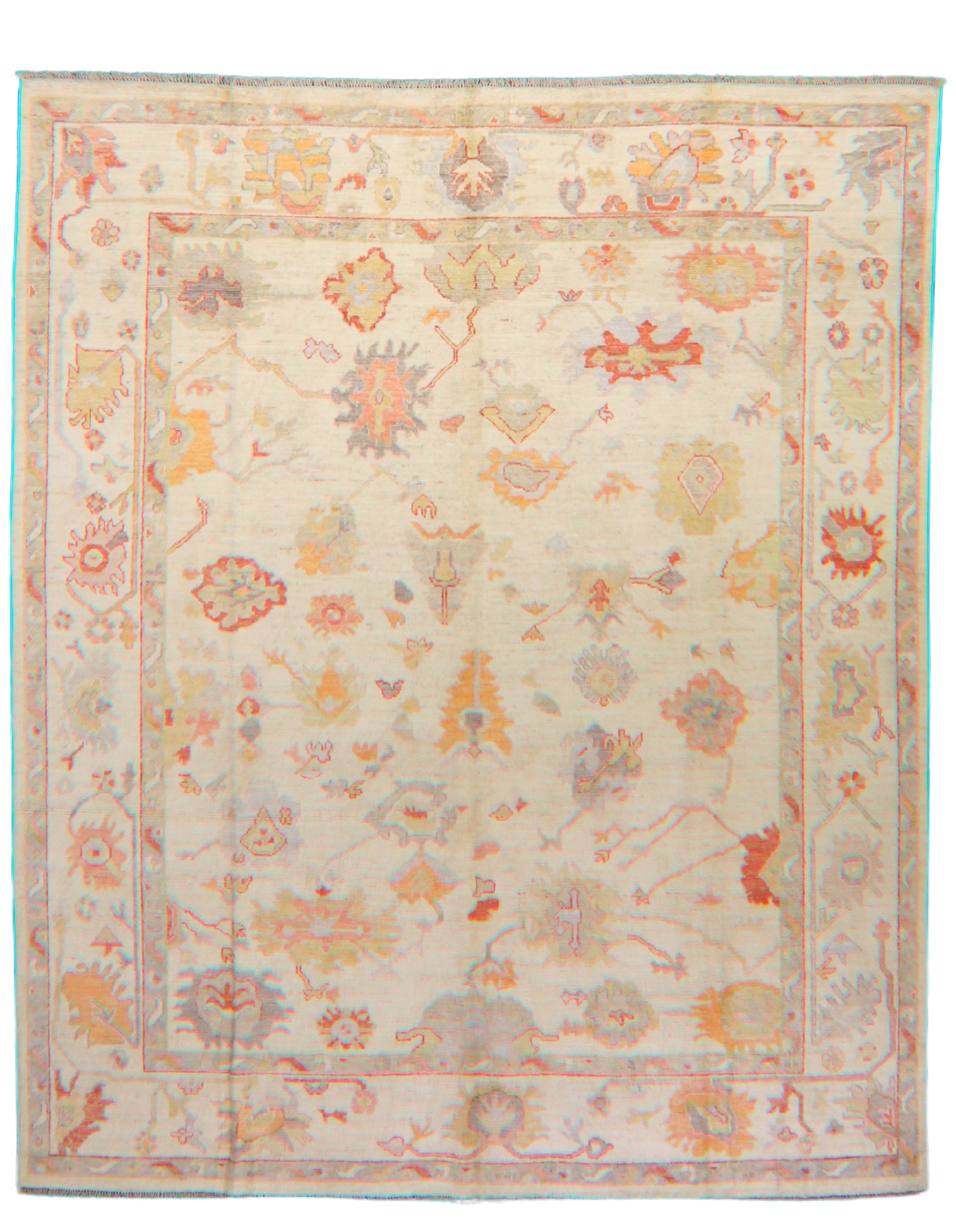 Sunlit Garden - Hand-Knotted Oushak Rug from Afghanistan (7.11 × 9.7 ft) - 13