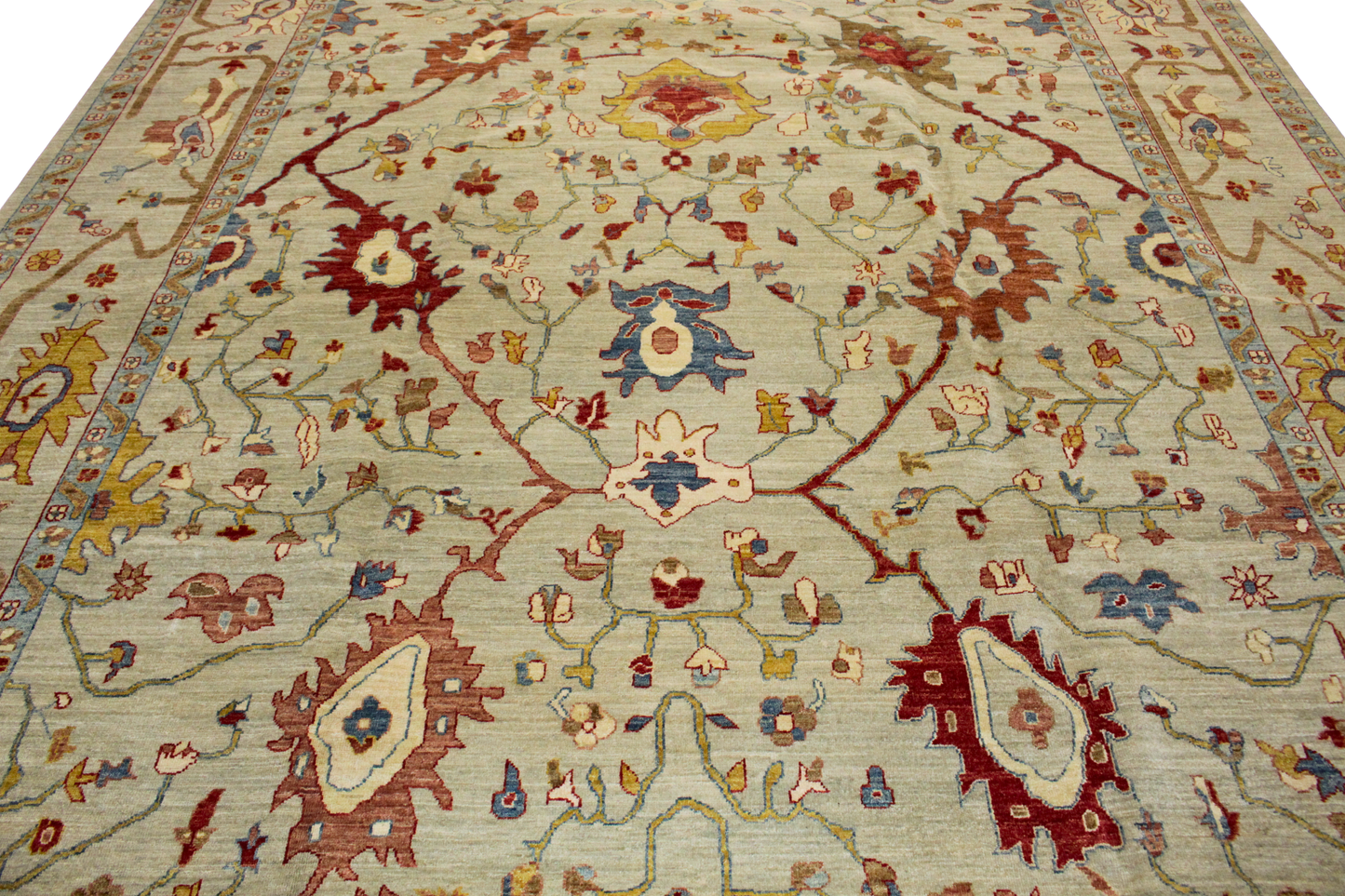 Sunlit Majesty - Mahal Rug from Afghanistan (10.4 × 14.1 ft) - 2760