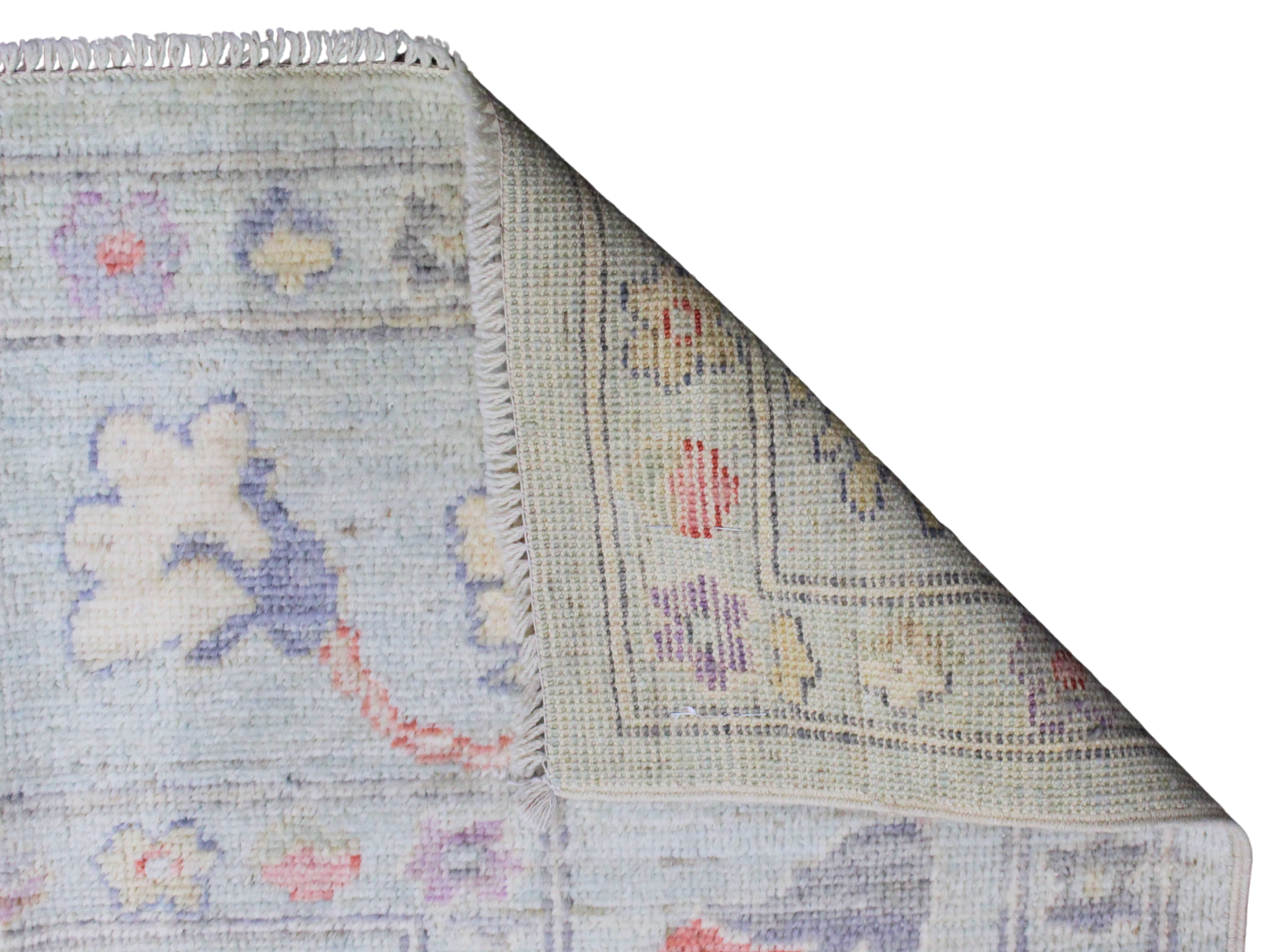 Joyful Composition - Hand-Knotted Oushak Rug from Afghanistan (8 × 9.10 ft) - 7