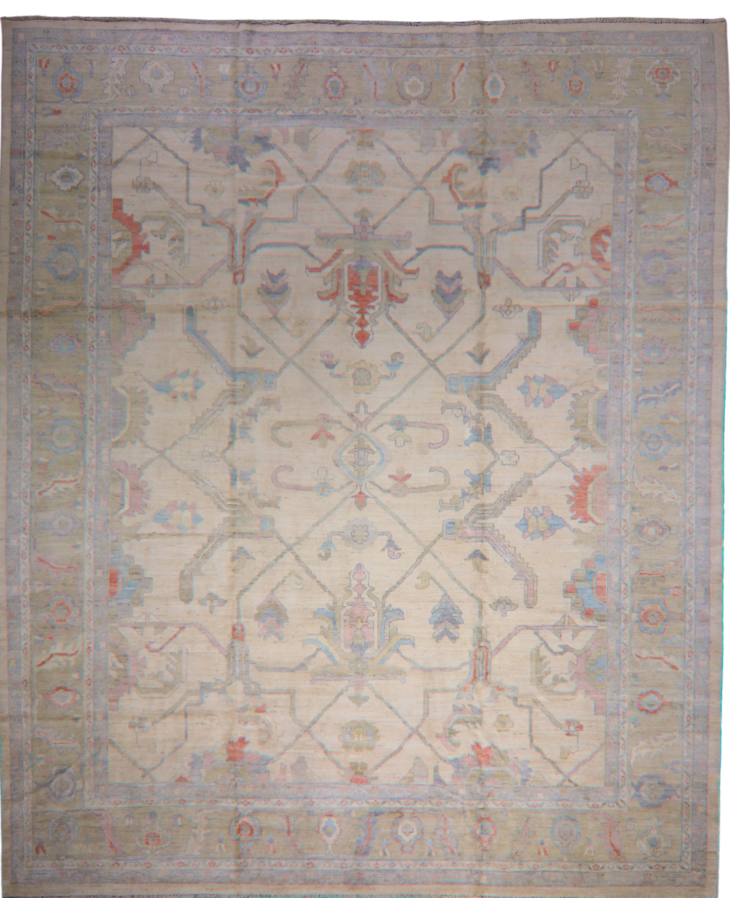 Timeless Geometry - Light-Filled Afghan Oushak (12′1″ × 14′7″) - 2811