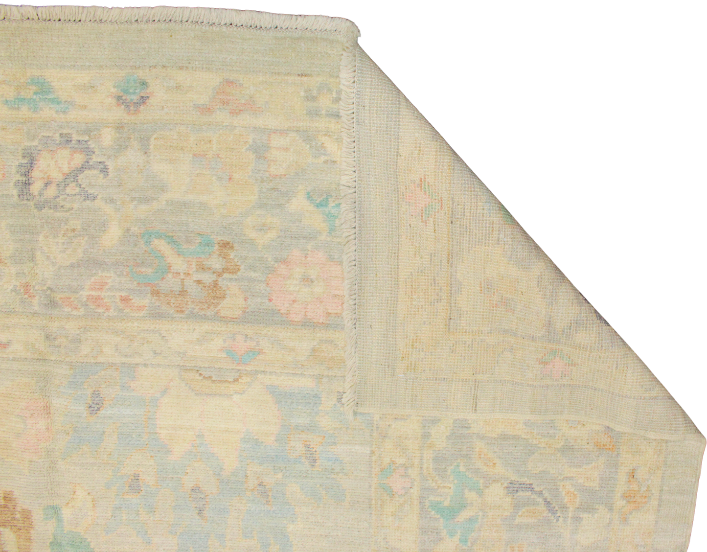 Pastel Bloom - Oushak Afghan Rug (10.10 × 13.8 ft) - 2776