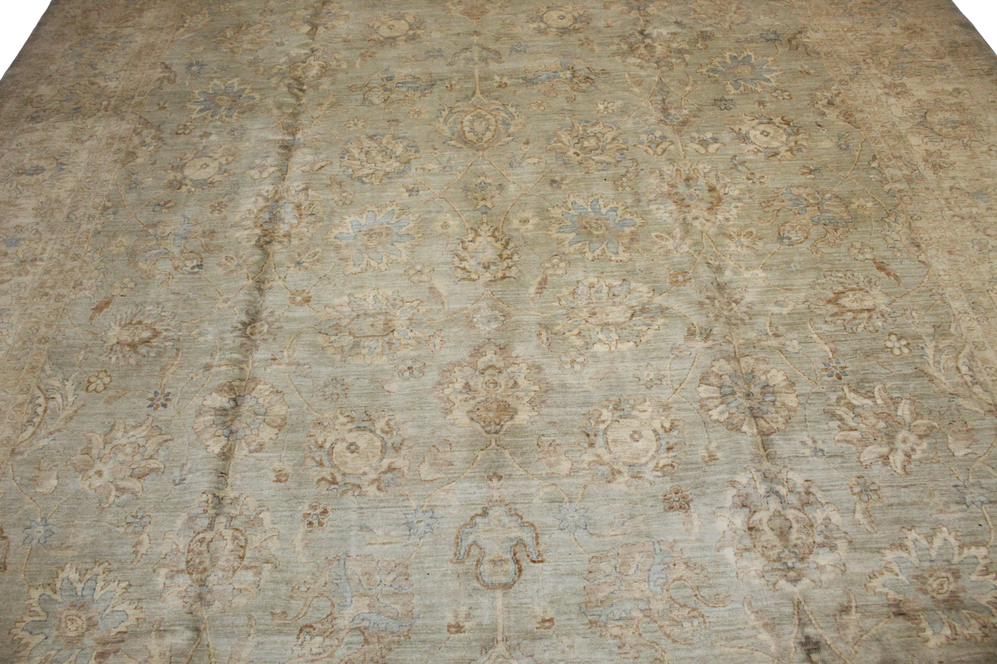 Subtle Grandeur - Fine Tabriz Rug in Mist and Sand (9.11 × 13.5 ft) - 2763
