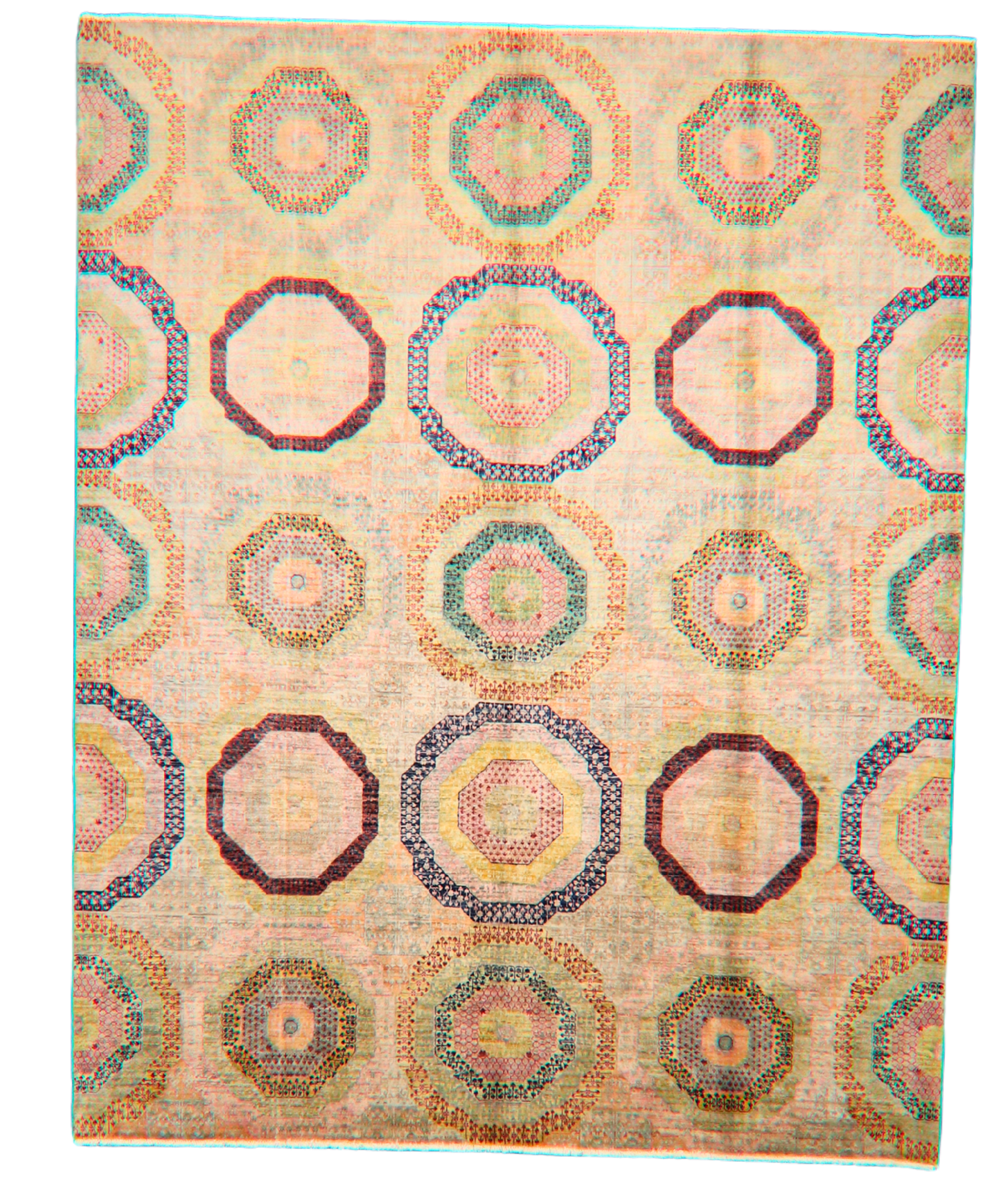 Geometric Harmony - Hand-Knotted Mamluk Rug from Afghanistan (7.11 × 9.11 ft) - 25