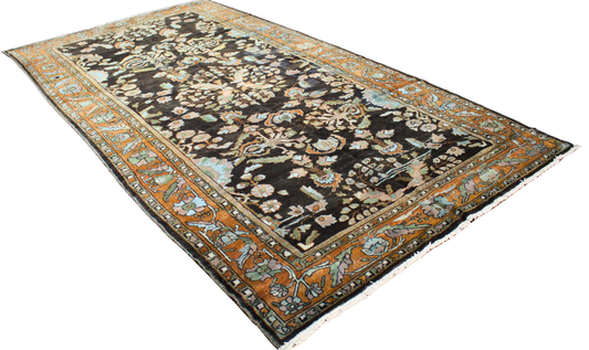 Timeless Drama in Earthy Tones - Antique Lilihan Rug (7.3 × 13.1 ft) - 1556