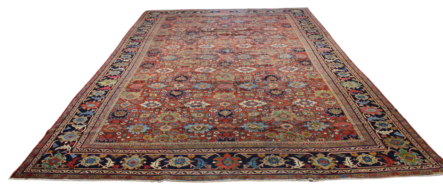 Field of Jewels - Antique Mahal Rug from Persia (10.9 × 16.4 ft) - 1742