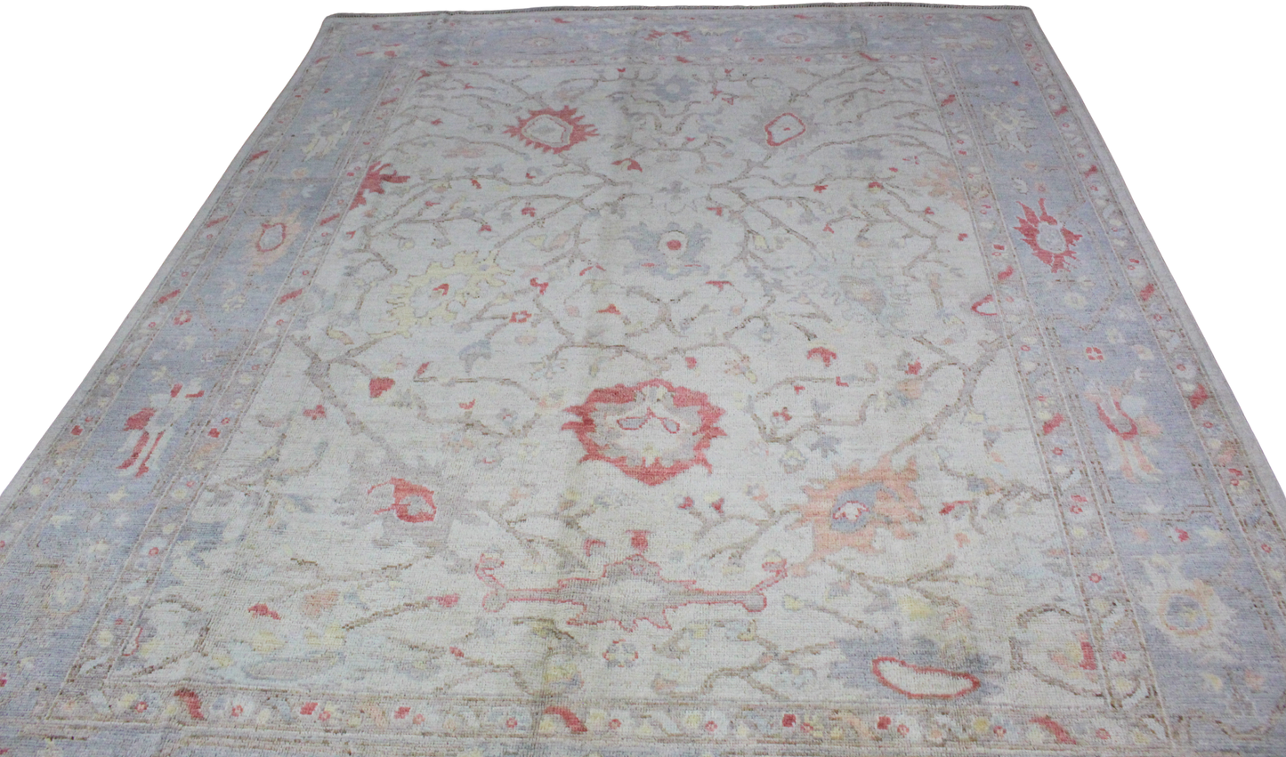 Soft Elegance - Hand-Knotted Oushak Rug from Afghanistan (7.8 × 9.9 ft) - 6
