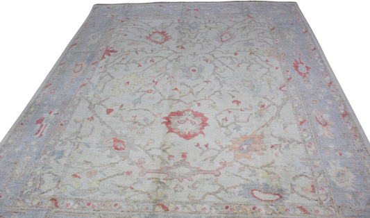 Soft Elegance - Hand-Knotted Oushak Rug from Afghanistan (7.8 × 9.9 ft) - 6