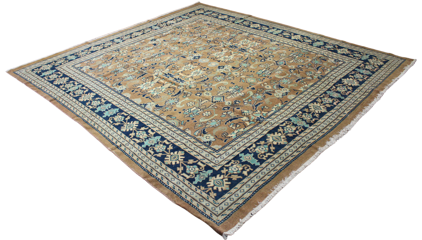 Whispers of Earth and Sky - Antique Mahal Rug from Persia (9.11 × 10.7 ft) - 1626