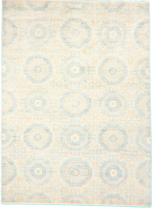 Afghan Mamluk Rug 5.8 x 7.8 | Modern Transitional Design