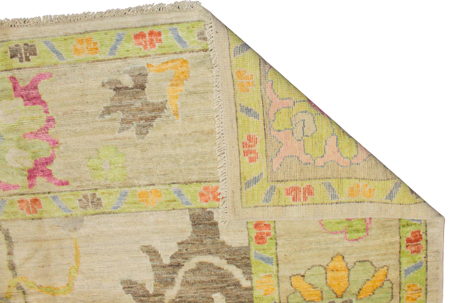 traditional Afghan rug with sky blue and lavender