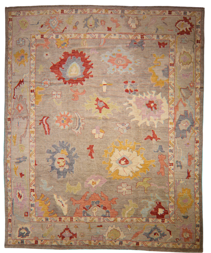 Playful Energy - 11′11″ × 14′8″ Afghan Oushak Rug - 2798