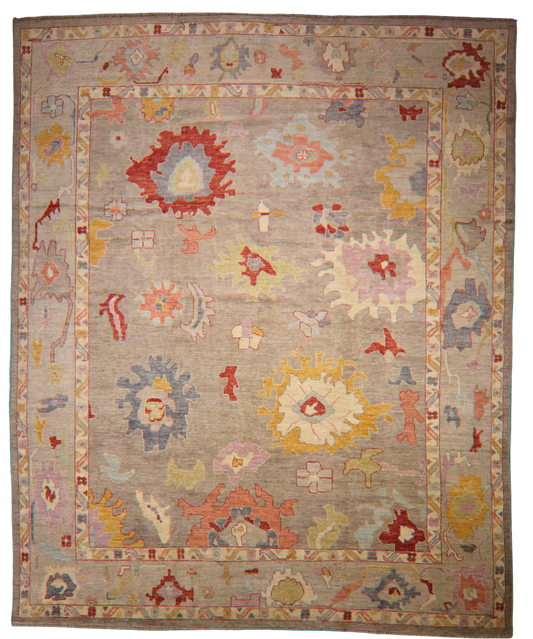 Playful Energy - 11′11″ × 14′8″ Afghan Oushak Rug - 2798
