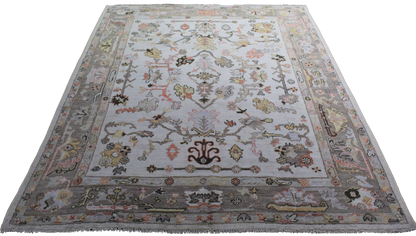 Botanical Rhythm - Hand-Knotted Oushak Rug from Afghanistan (5.10 × 8.8 ft) - 34