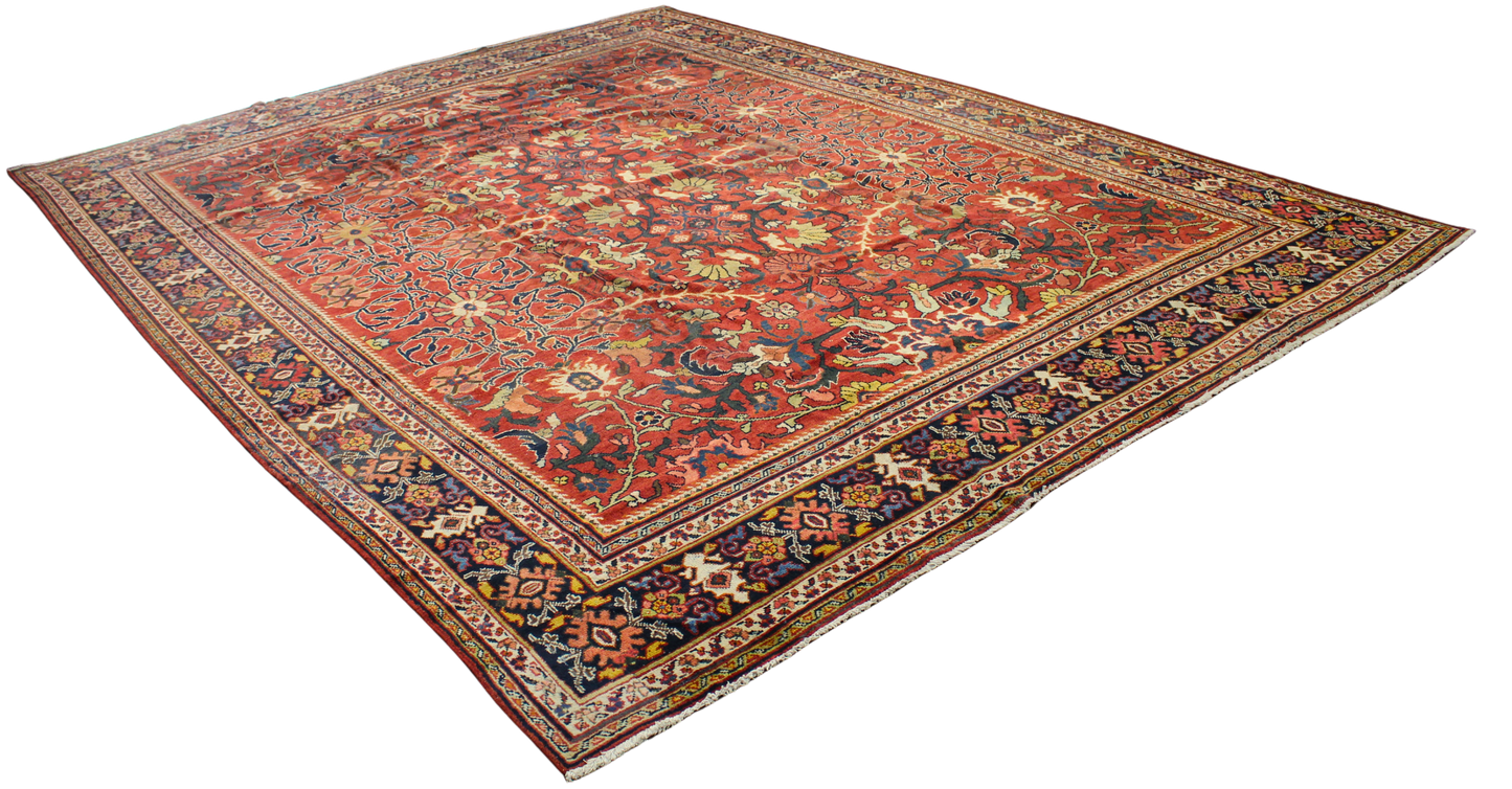 Garden of Symmetry - Antique Mahal Rug from Persia (10.9 × 13.7 ft) - 1761