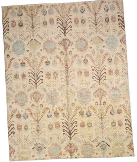 Whispered Garden - Ikat Rug from Pakistan (8′ × 10′2″) - 2459