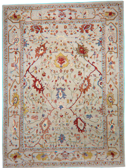 Sunlit Majesty - Mahal Rug from Afghanistan (10.4 × 14.1 ft) - 2760