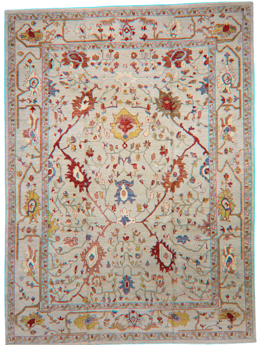 Sunlit Majesty - Mahal Rug from Afghanistan (10.4 × 14.1 ft) - 2760