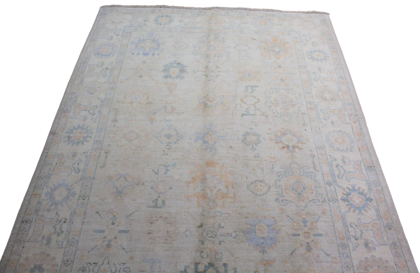 Tranquil Geometry - Oushak Rug from Afghanistan (6.1 × 8.6 ft) - 41